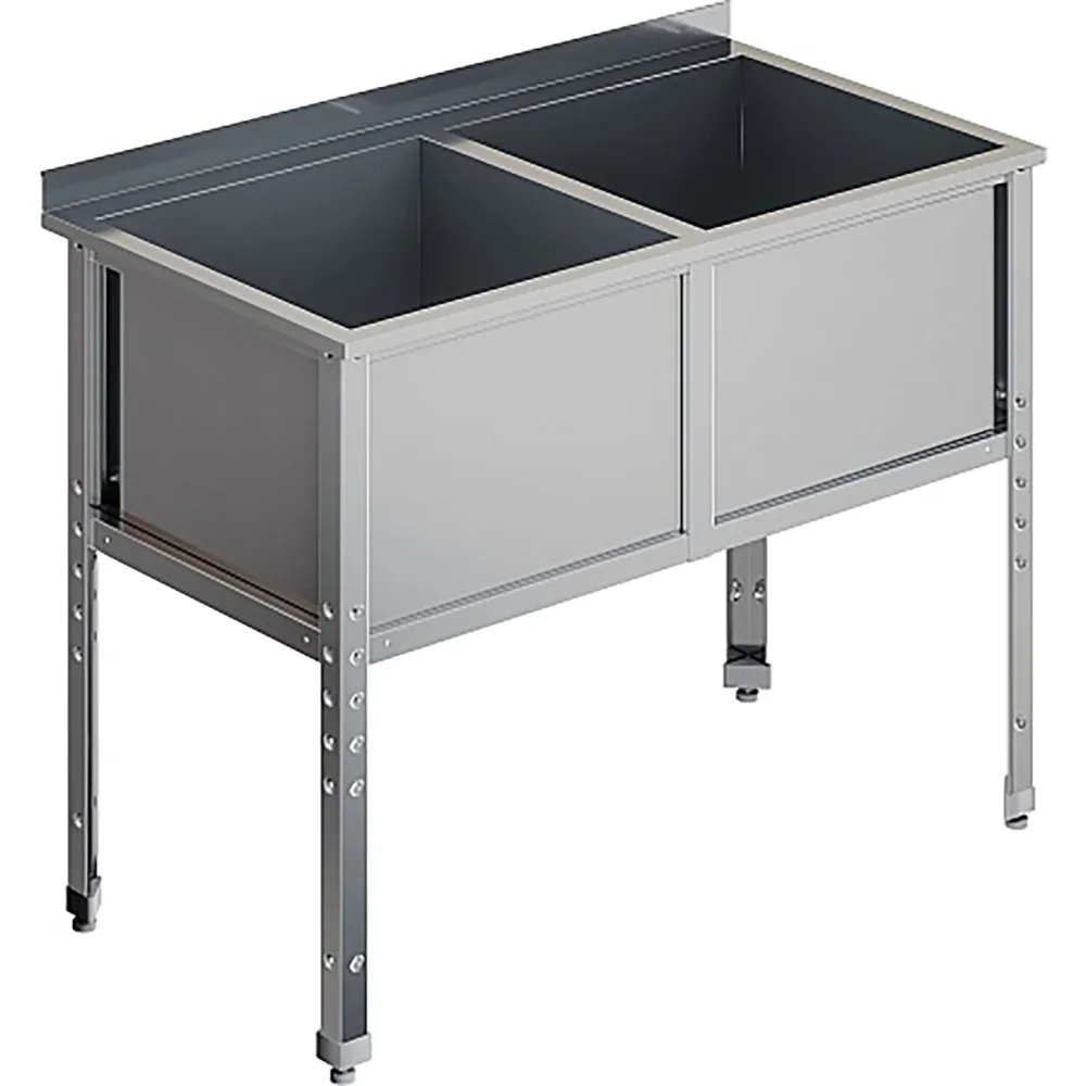 Ванна моечная двухсекционная с бортом ВМС-2/4-Б-ЭН