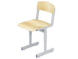 Стул школьный ученический 2-4 г/р регулируемый (фанера, м/к серый, плоскоовальная труба)