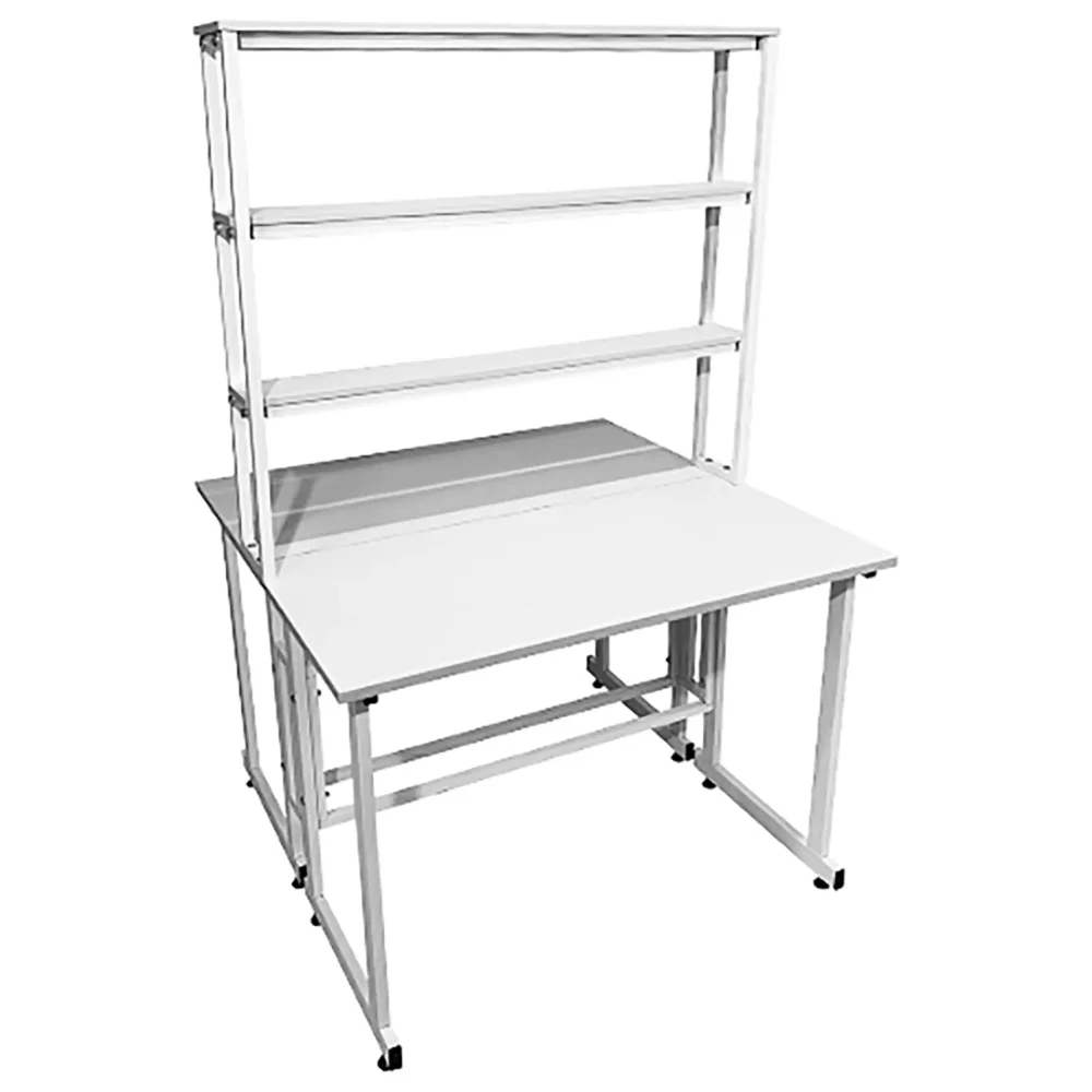 Стол лабораторный островной с надстройкой Сло 22.019 (белый)