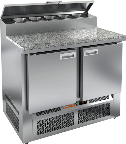 Стол охлаждаемый для пиццы HICOLD PZE2-11/GN (1/6) с гранитной столешницей
