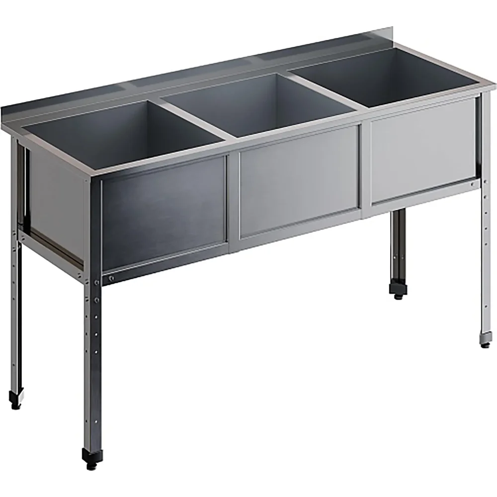 Ванна моечная трехсекционная с бортом ВМС-3/7-Б-ЭН