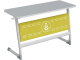 Стол 2-местный школьный 5-7 г/р "Логика" АГРОТЕХ с перфорированным экраном (серый, м/к белый)