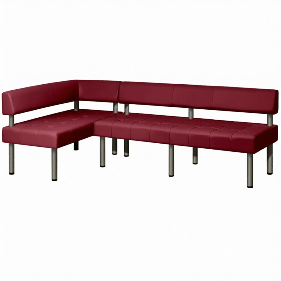 Диван модульный БС-3х + ДО-8/5 правый угол (кожзам Эконом белый)