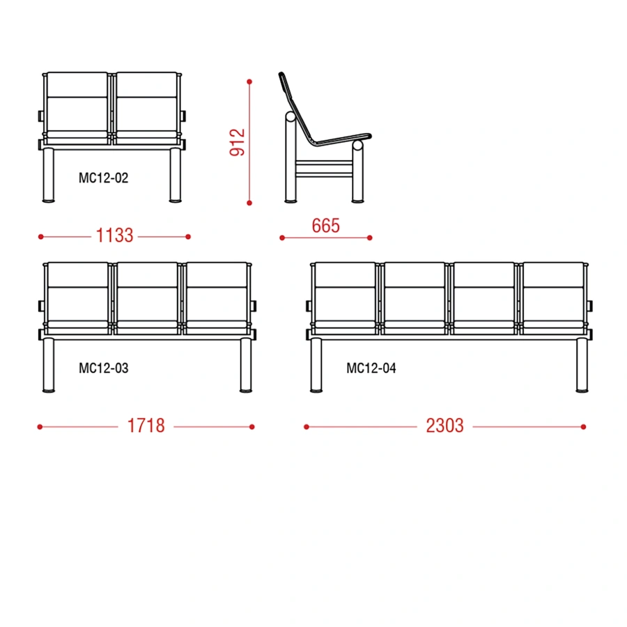 Многоместная секция Onis без мягкого элемента (модель МС 12)