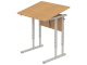 Стол с наклоном столешницы 0-35° школьный 1-местный 4-6 г/р регулируемый (бук, м/к серый, квадратная труба)
