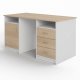 Стол рабочий СрТ-14 (1400х700х750) с двумя тумбами (корпус ЛДСП белый, столешница ЛДСП дуб сонома)