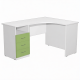Стол рабочий угловой со встроенной тумбой СРУ-2 (ЛДСП белый)